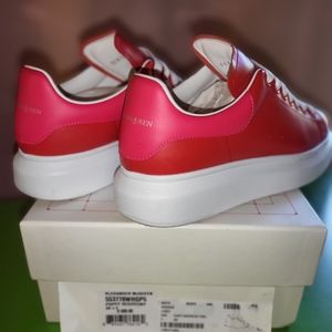 Authentic Alexander McQueen Sneakers 38.5 US 8.5 w/RECEIPT & Box POPPY RED/ PINK